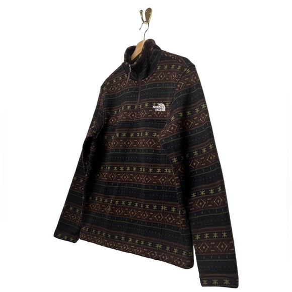 THE NORTH FACE Men's Tsillan ¼ Zip Sweatshirt Root Brown M - Picture 8 of 13